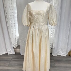 BHLDN Sachin & Babi Emile Ruched Gown Wedding Cream Bone Dress 8